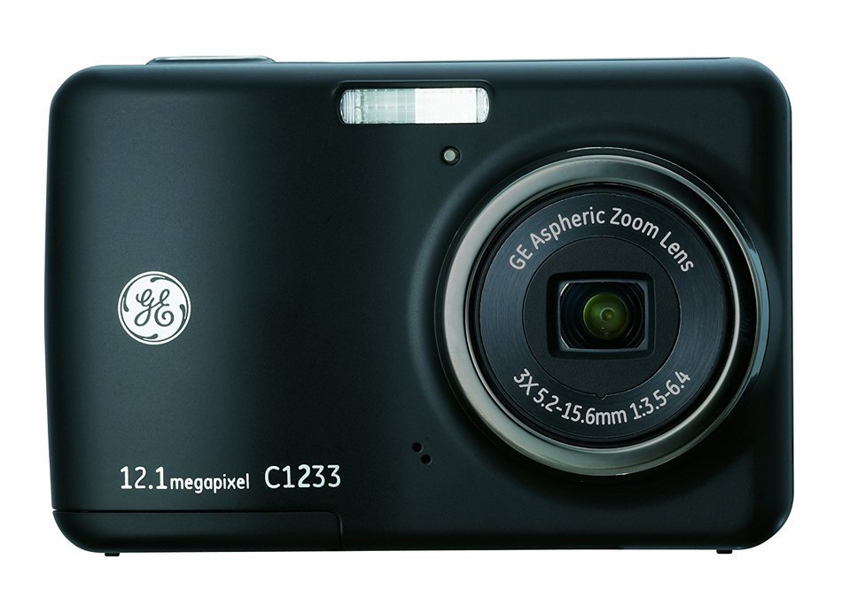 GE C1233 12MP Digital Camera with 3X Optical Zoom and 2.4 Inch LCD with Auto Brightness (Black)