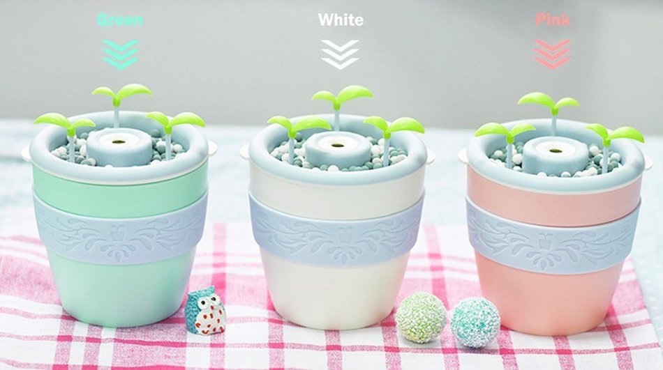 SPASENS Anion Ultrasonic USB Powered Flower Pot Humidifier N2