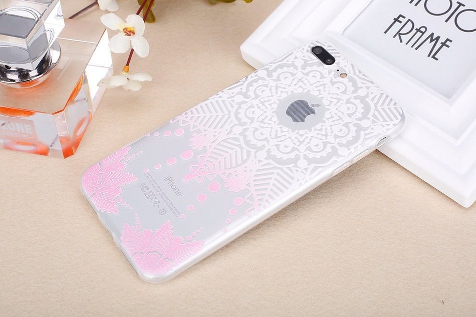 iPhone 7 Plus Case, PHEZEN Henna Mandala Floral Design [Scratch Resistant] Clear TPU Bumper Case Soft Rubber Gel... N31