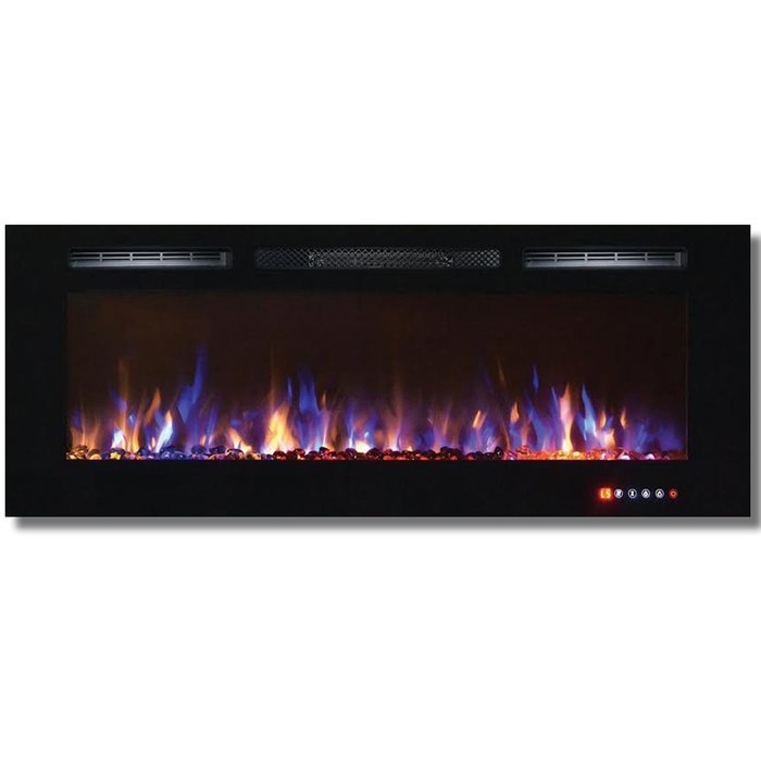 Moda Flame 50 Inch Bliss Crystal Recessed Touch Screen Multi-Color Wall Mounted Electric Fireplace N5