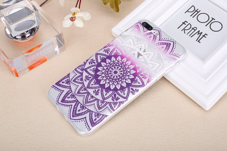 iPhone 7 Plus Case, PHEZEN Henna Mandala Floral Design [Scratch Resistant] Clear TPU Bumper Case Soft Rubber Gel... N35