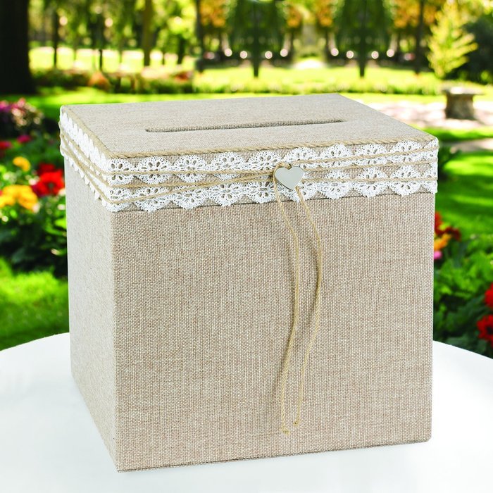 Hortense B. Hewitt 24390 Wedding Accessories Rustic Romance Card Box, Natural N3