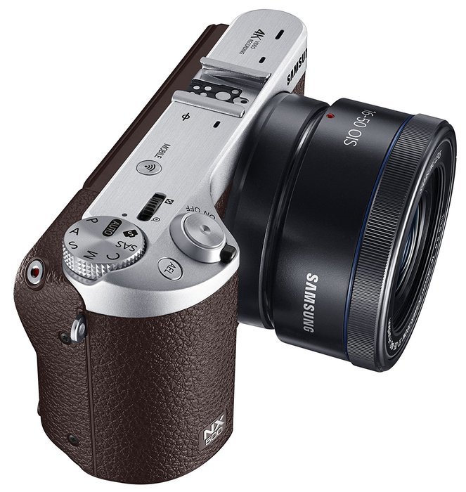 Samsung NX500 28 MP Wireless Smart Mirrorless Digital Camera with 16-50mm Power Zoom Lens (Brown) N5