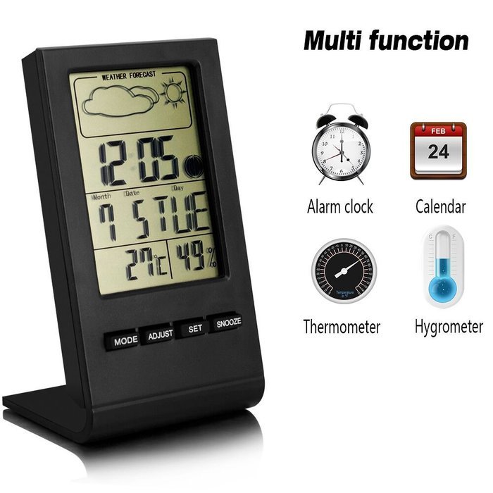 LinGear Thermo-hygrometer LCD Temperature Moisture Meter with Data Storage Function, Multi-functional Thermohygrometer... N7