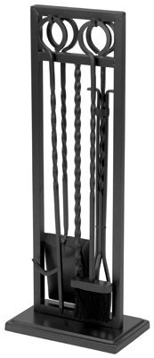 J S Products 207480 Twist Fireplace Set44; 5 Piece
