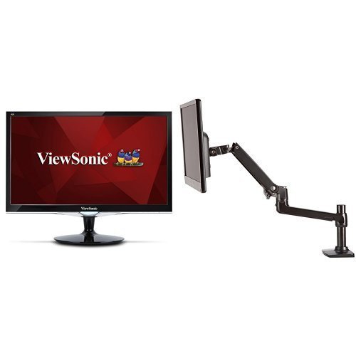 ViewSonic VX2452MH 24-Inch LED-Lit LCD Monitor (2-Pack) and AmazonBasics Dual Side-by-Side... N2