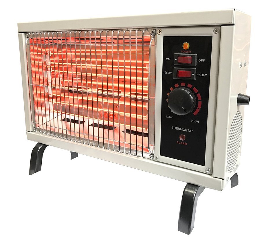Premium Heater Adjustable Thermostat Radiant White Electric Indoor Outdoor Low Profile