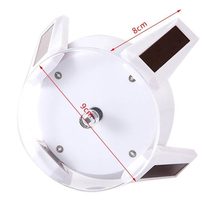 TTCOM Solar Powered Rotating Showcase Jewelry Rotating Display Stand Turn Table LED Light N4