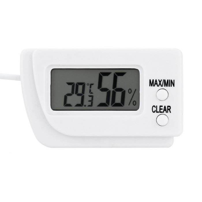 Momoday&reg; LCD Mini Compact Digital Thermometer Hygrometer Temperature Humidity Meter with 1m Sensing Line(White) N6