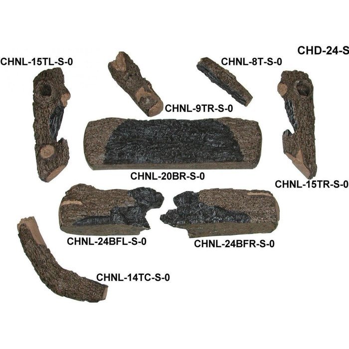Peterson Real Fyre 24-inch Charred Oak Log Set With Vented Propane Ansi Certified G46 Burner - Electronic On/Off... N4