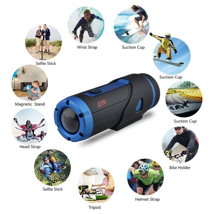 PowerLead Caue P009 Mini Sports Camera HD Night Vision Sports Action Camera Waterproof Camera 1080P with 32GB...