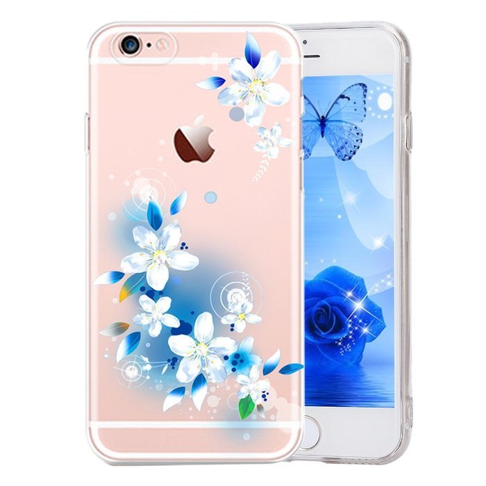 iPhone 6 Plus / 6S Plus Case,PHEZEN Beauty Butterfly Floral Flower Glitter Bling Crystal Rhinestone Diamond Clear... N12
