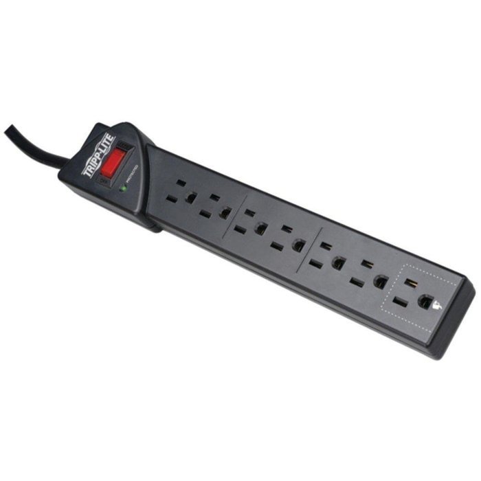 TRIPP LITE TLP712B 7-Outlet Surge Protector (12ft Cord; Black) consumer electronics
