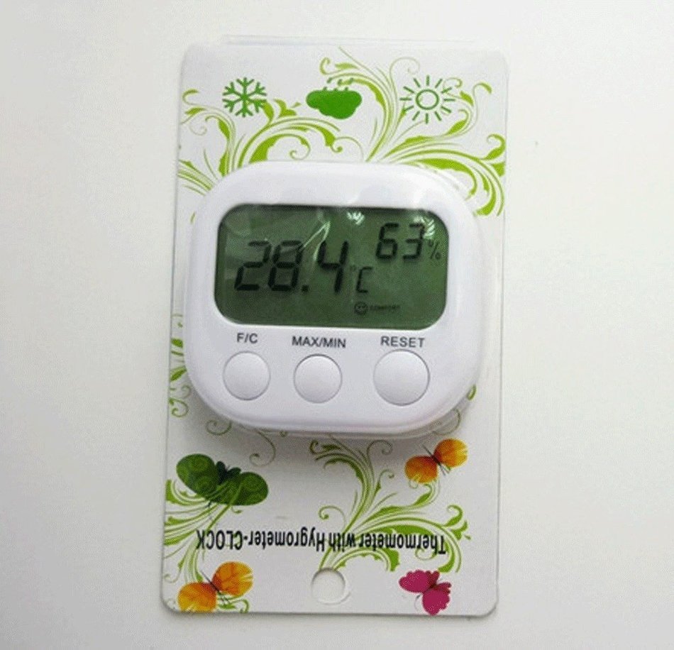 1 White Mini Digital Indoor LCD Display Thermo Hygro Meter Thermometer Hygrometer with Stand N5