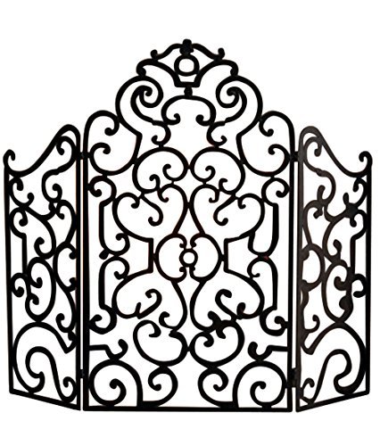 Baroque Ornate Iron Fireplace Screen N6