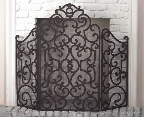 Baroque Ornate Iron Fireplace Screen N7