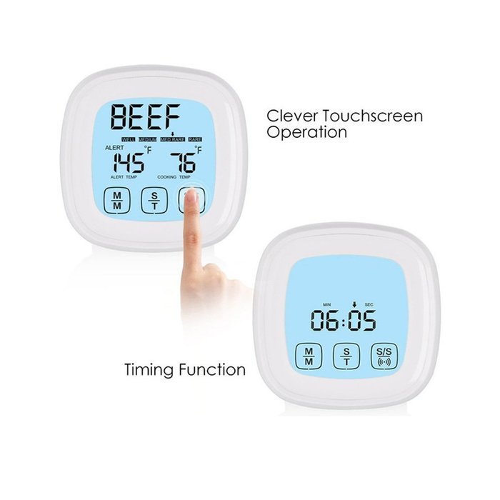 Hense Precision Digital Cooking Meat BBQ Thermometer and Kitchen Timer 2 in 1, Outdoor/Indoor Grill, Party Large...