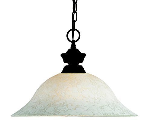 Z-Lite 100701BRZ-WM16 One Light Pendant, Metal Frame, Bronze Finish and White Mottle Shade of Glass Material by...