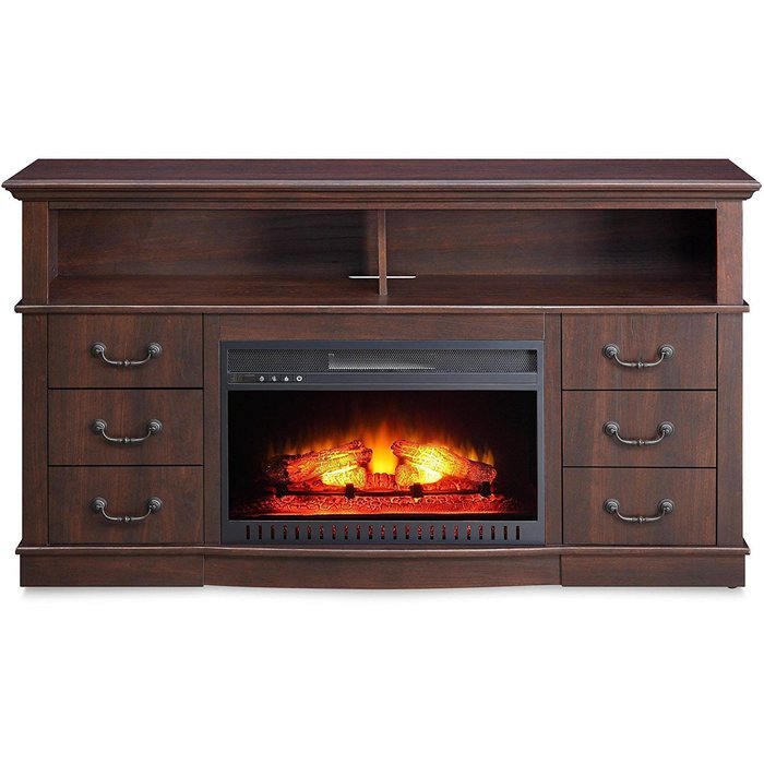 Cherry Finish 60" Better Homes And Gardens Remote Control Fireplace Media Console For TV's Up To 70" N3