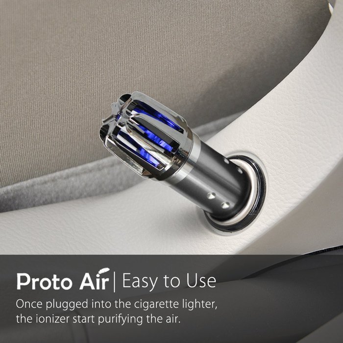 ProtoAir Car Air Purifier, Ionizer, Ozone Generator, and Odor Eliminator. Negative Ion Generator and Car Air Freshener N26