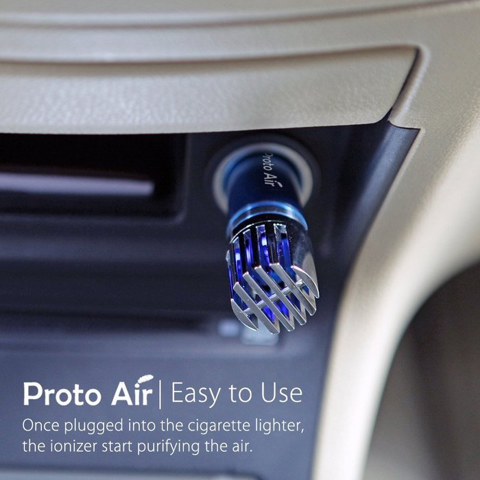 ProtoAir Car Air Purifier, Ionizer, Ozone Generator, and Odor Eliminator. Negative Ion Generator and Car Air Freshener N27