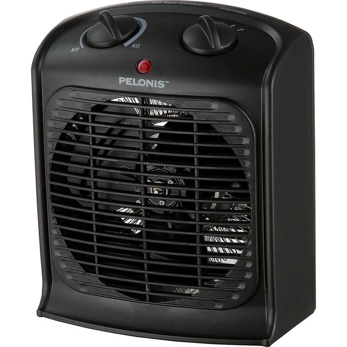 Portable Fan Forced Heater with Adjustable Thermostat, Safety Tip Over Switch and Fan Only Setting, Assembled...