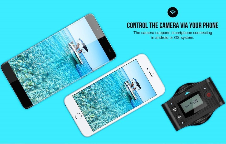 Elephone - EleCam 360 Degree Spherical Panorama Fisheye VR Camera HD @30fps HD Sports Action Video Camera Support...