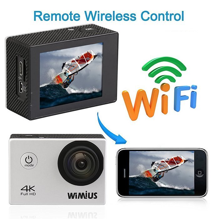 WiMiUS Q1 4K Wifi 131ft Waterproof Dash Camera With 16 MP,170&deg; Wide Angle, 2.0'' LCD Screen+20 All In One Kit...