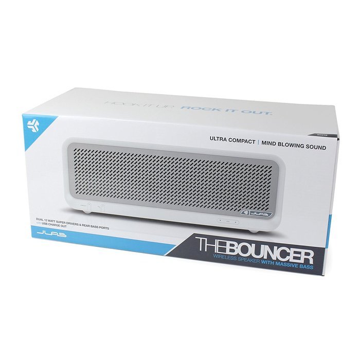 JLab Bouncer Premium Home Bluetooth Speaker (White) N3