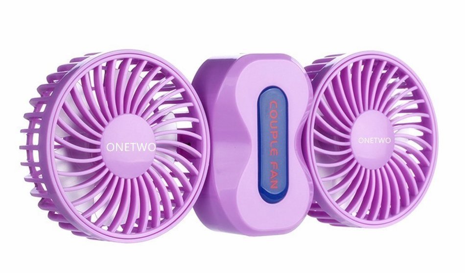 ONETWO Portable personal MINI USB battery cooling fan,Silent double head fan， 3 speed, 360 degree rotation, 1... N3