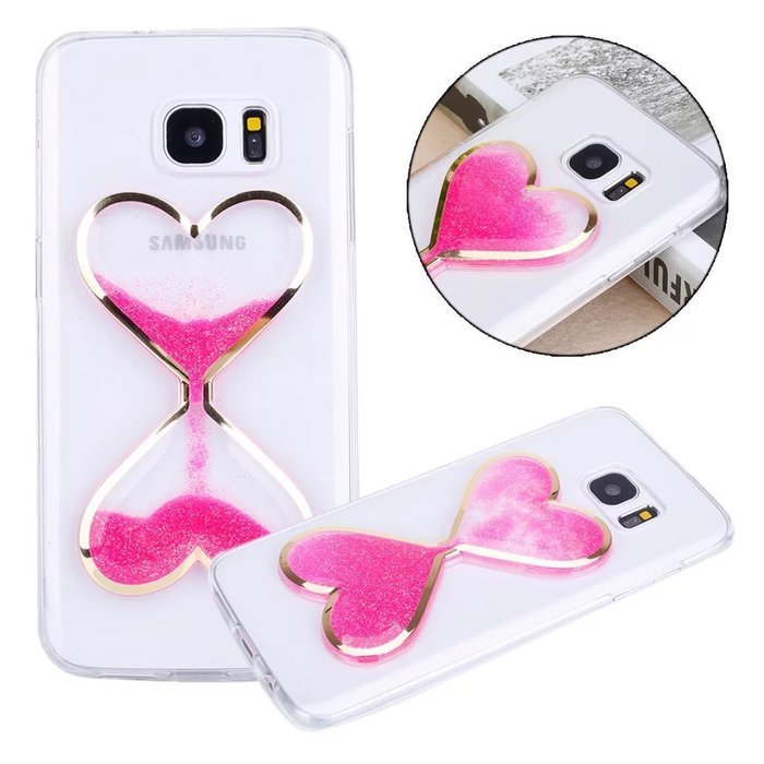 Galaxy S7 Edge Case,Phezen Glow in the Dark Luminous Sand Flowing Transparent Bling Glitter Liqiud TPU Case Cover... N3