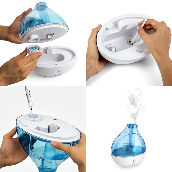 Ultrasonic Cool Mist Humidifier - Premium Humidifying Unit with Whisper-quiet Operation, Automatic Shut-off, and... N6