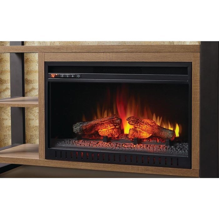 Glynnis 46 in. Media Console Infrared Modern Small Indoor Portable Electric Fireplace in Medium Ash Finish for... N6