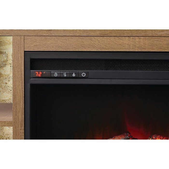 Glynnis 46 in. Media Console Infrared Modern Small Indoor Portable Electric Fireplace in Medium Ash Finish for... N7