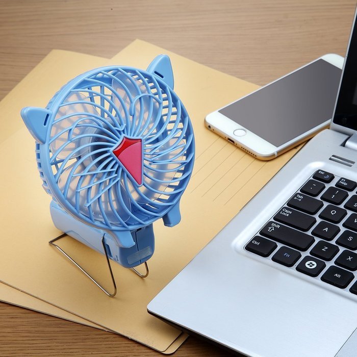 Portable Table Fan,ACLUXS Head Adjustable Cool Mini Portable Floor/Table Fan with Rechargeable Battery and USB... N4