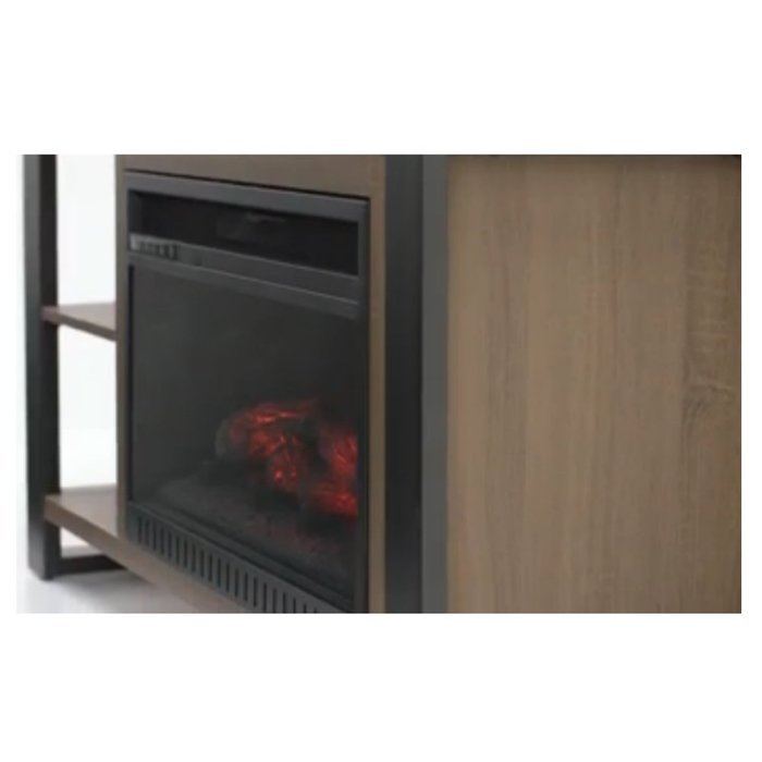 Glynnis 46 in. Media Console Infrared Modern Small Indoor Portable Electric Fireplace in Medium Ash Finish for... N8