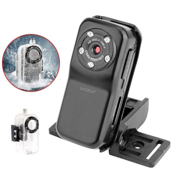 WISE UP 1920x1080P HD Portable Mini Sports Camera Waterproof DV Camcorder