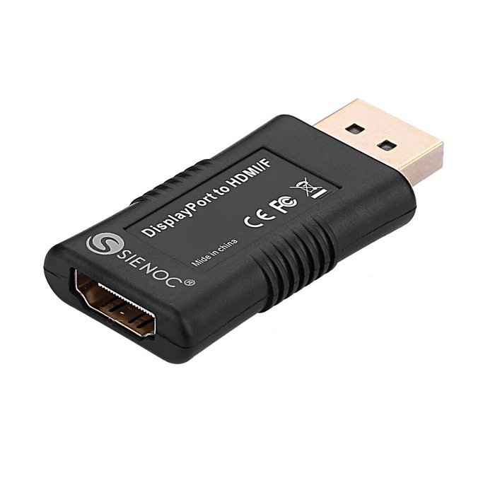 SIENOC 2 Packs Display Port DP Male to HDMI/F Connector Adaptor Pack of 2 Color Black N5
