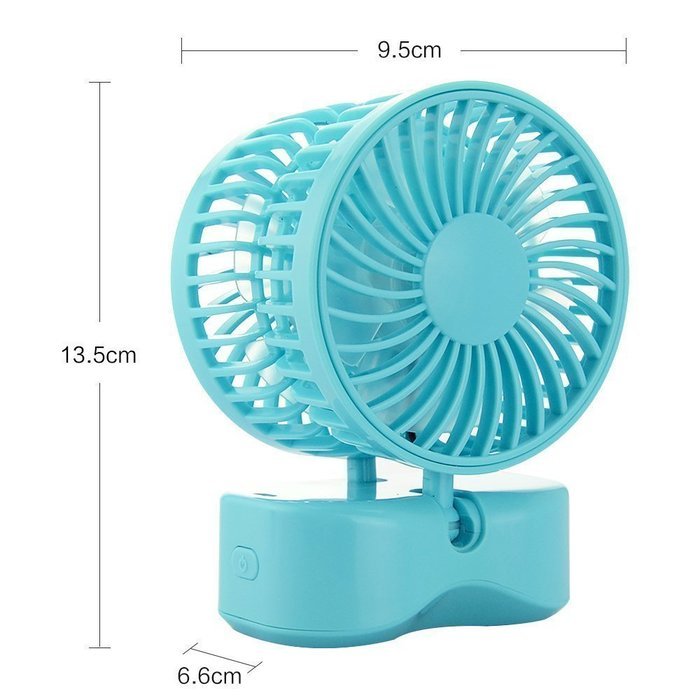 Xman&reg;Couples Mini Fan Dual Head Portable USB Rechargeable Personal Fan Quiet Operation Desktop Fan with LED Light... N10