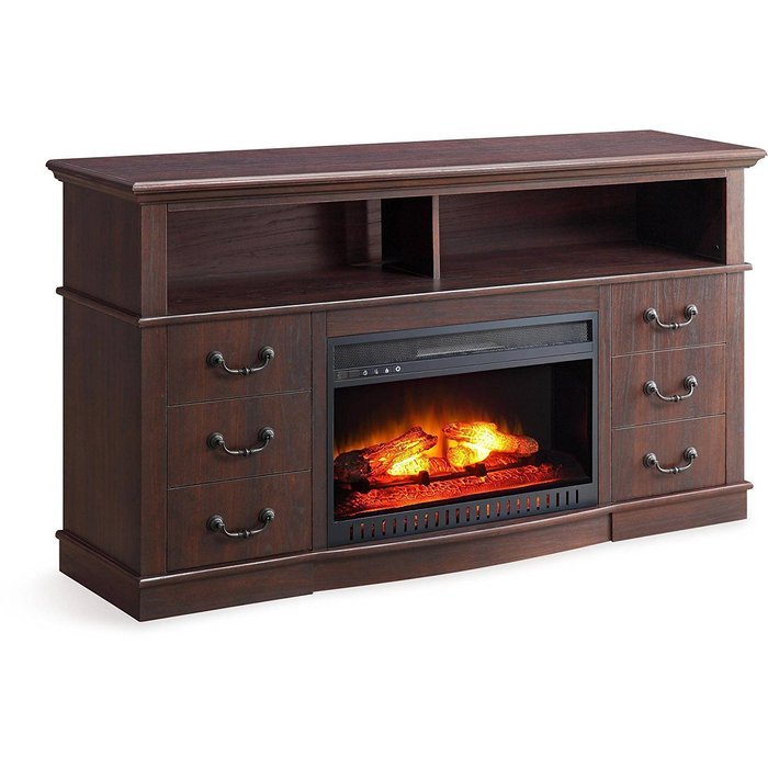 Cherry Finish 60" Better Homes And Gardens Remote Control Fireplace Media Console For TV's Up To 70" N4