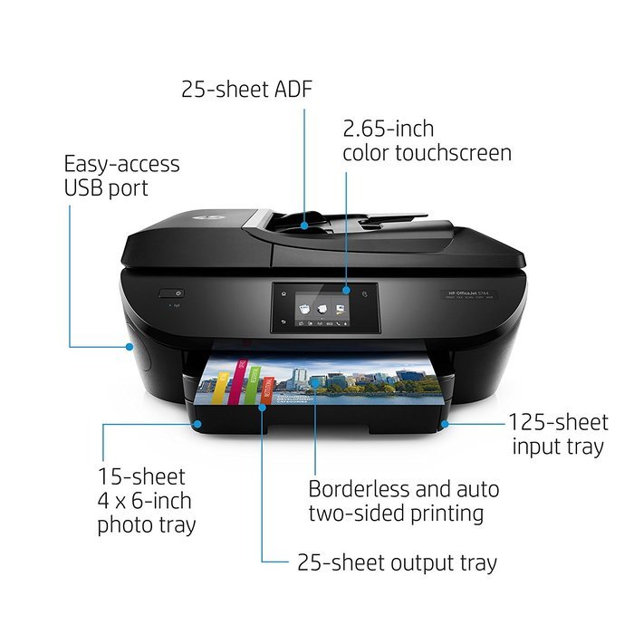 HP OfficeJet 5744 All-in-One Printer with Wireless & Mobile Printing, includes 6 months of Instant Ink (B9S82A) N5