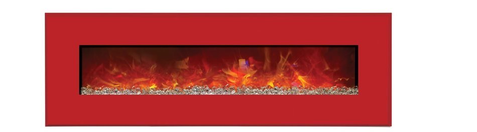 Amantii Advanced Series Wall Mount/Built-In Electric Fireplace with Coastal Blue Steel Surround, 58 Inch N25