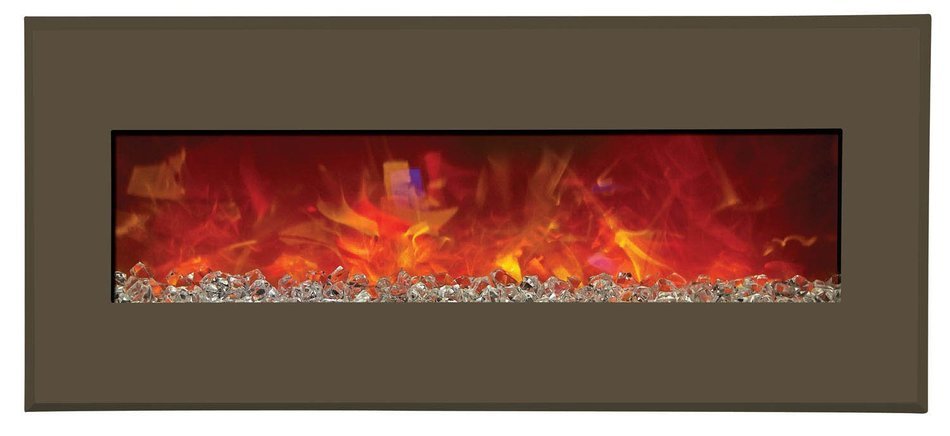 Amantii Advanced Series Wall Mount/Built-In Electric Fireplace with Coastal Blue Steel Surround, 58 Inch N26