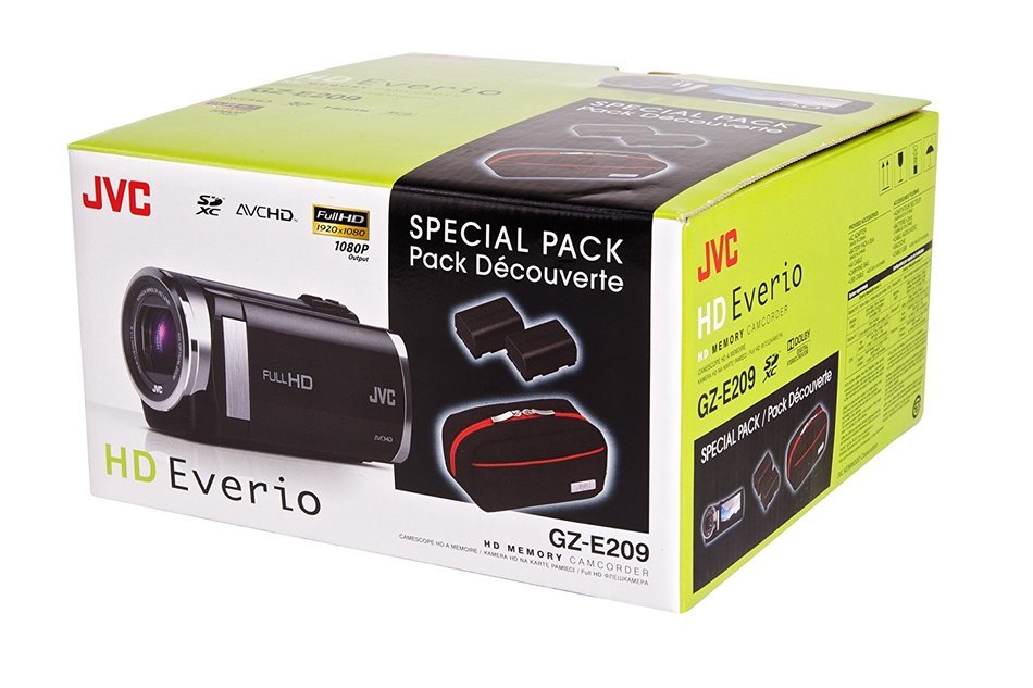JVC GZ-E209 FHD SDXC 40x Zoom 3.0 Touch LCD Camcorder with Case and Battery Kit - Black N2
