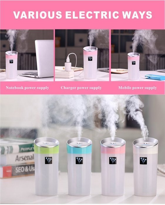 Ultrasonic Cool Mist Humidifier (Multi Use for Car Travel Office Desk Desktop Small Bedroom) USB Portable Mini... N8
