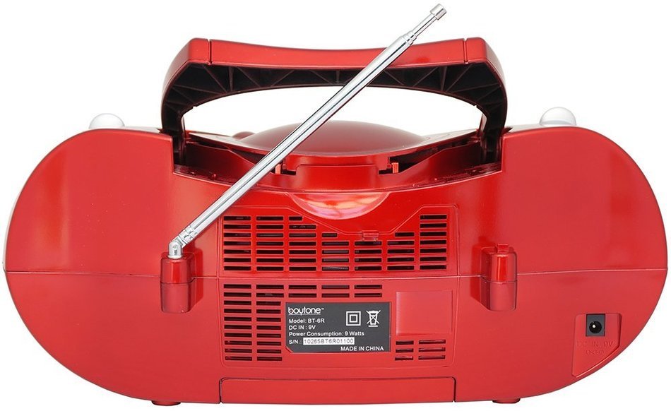 Boytone BT-6R CD Boombox Red Metallic color Edition Portable Music System with CD Player & USB/SD/MMC Slot, Digital...