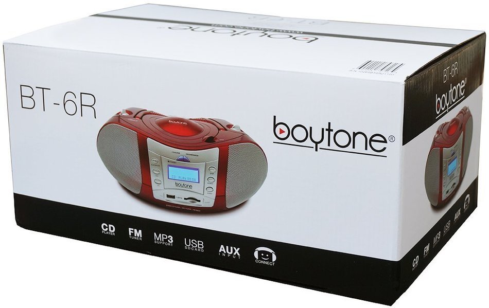 Boytone BT-6R CD Boombox Red Metallic color Edition Portable Music System with CD Player & USB/SD/MMC Slot, Digital... N2