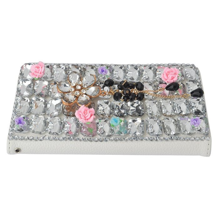 Spritech(TM) Bling Phone Case For Samsung Galaxy S6 Edge Plus,3D Handmade Colorful Crystal White Flower Accessary... N27