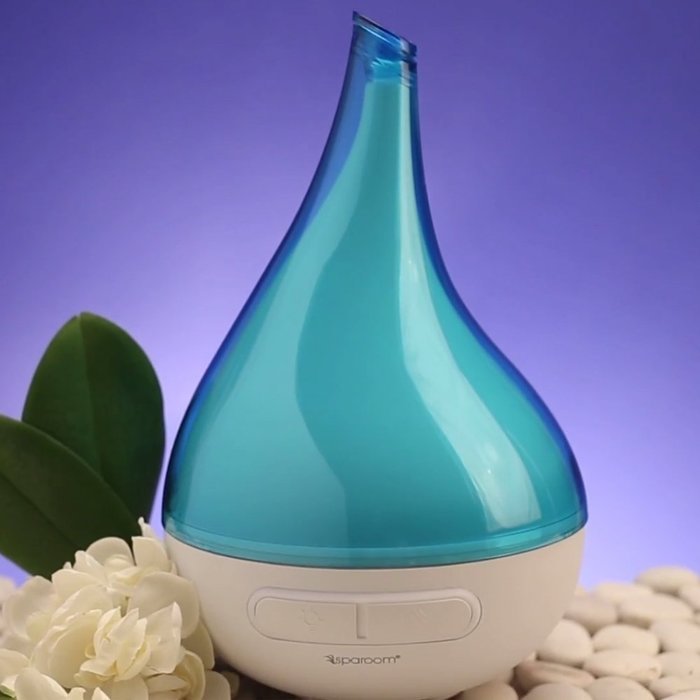 SpaRoom AeroMist Ultrasonic Essential Oil Diffuser and Steaming Mist Diffuser For AromaTherapy, Blue