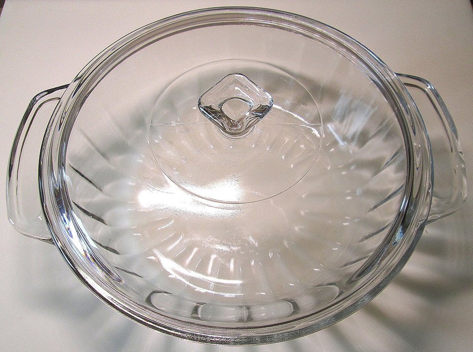 Anchor Hocking Clear Glass Casserole with Scalloped Sides - 2 Qt - with Lid